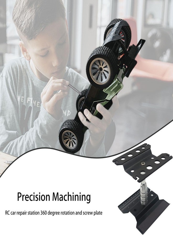 RC Lelut RC Car Stand RC Repair Stand 360 Degree Rotation Lift or Lower for Traxxas Arrma Redcat Axial RC4WD HSP Losi 1/8 1/10 1/12 1/16 Scale RC Crawler Car Truck Buggies (Black) - Image 5